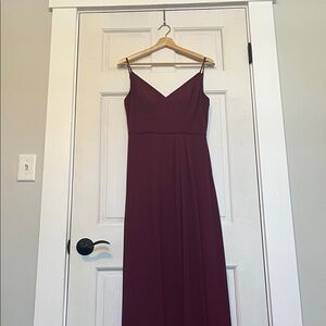 David's Bridal Deep Red Maxi Dress
